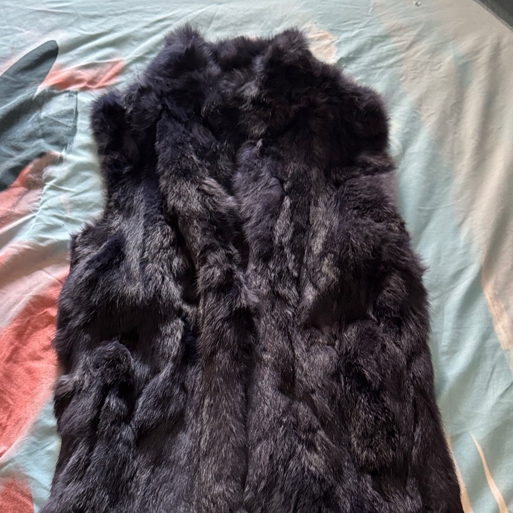Luxurious Blue and black Fur Vest
